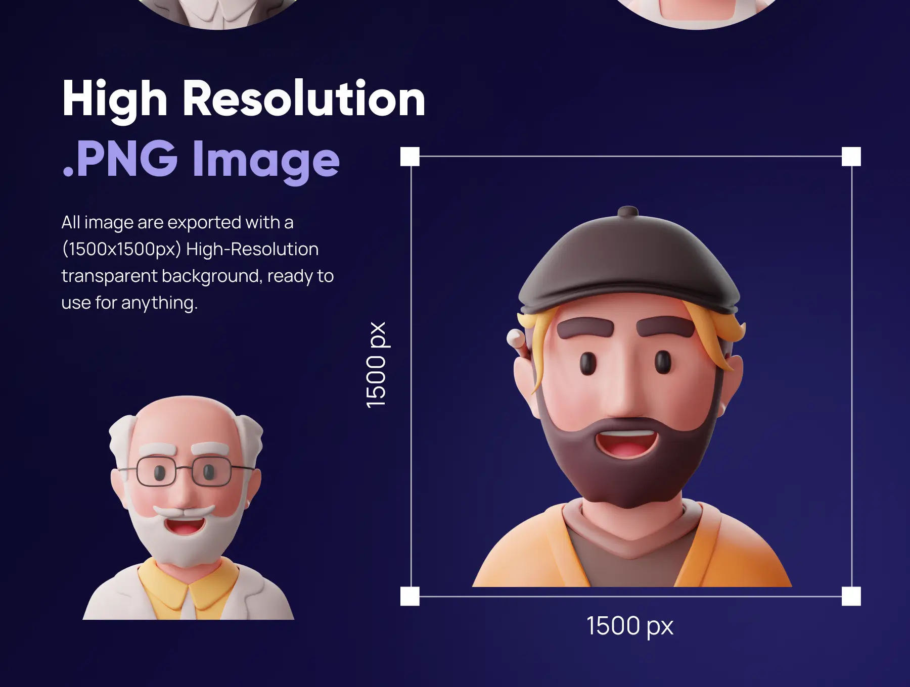 20个各种行业创意3D人物头像素材