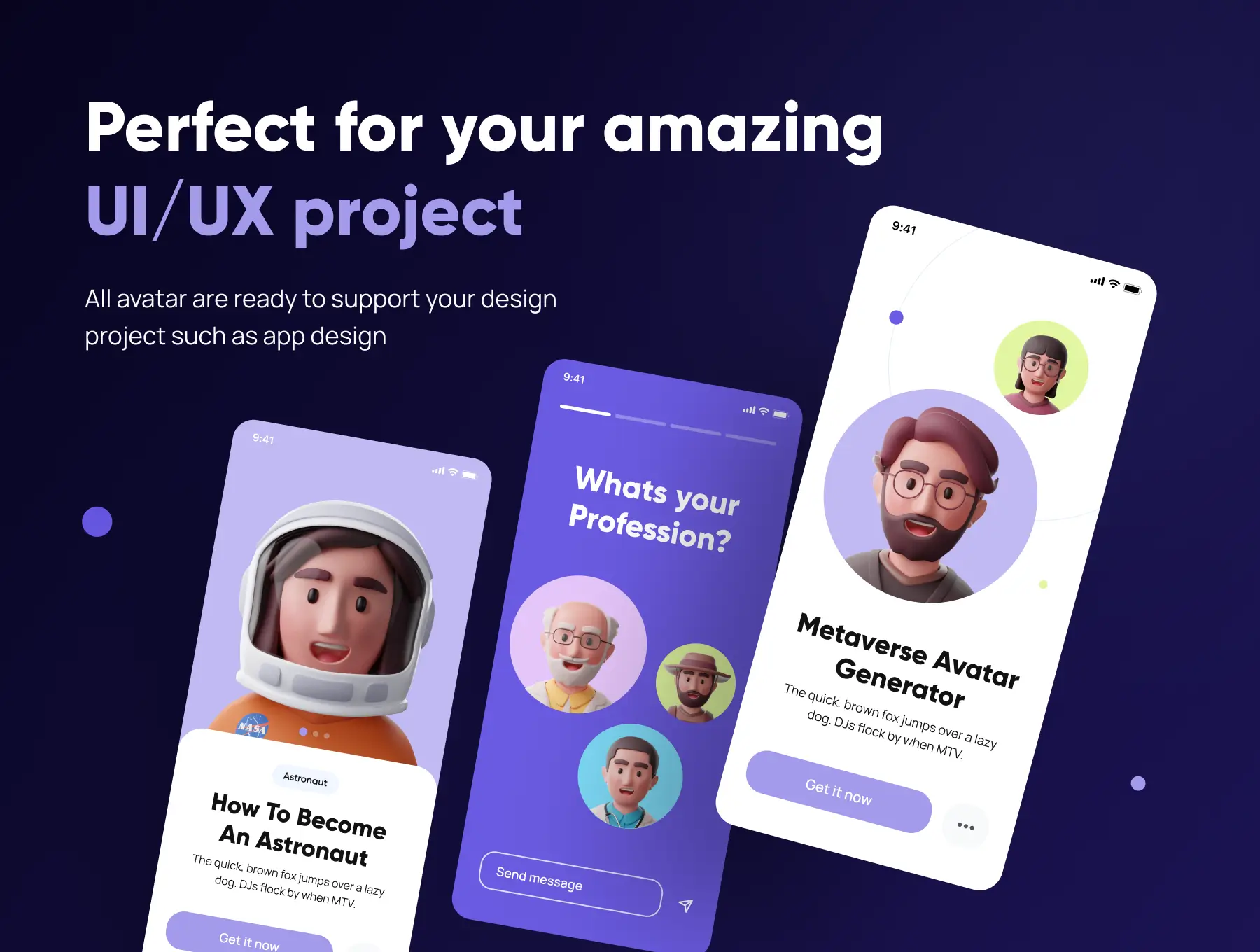 20个各种行业创意3D人物头像素材