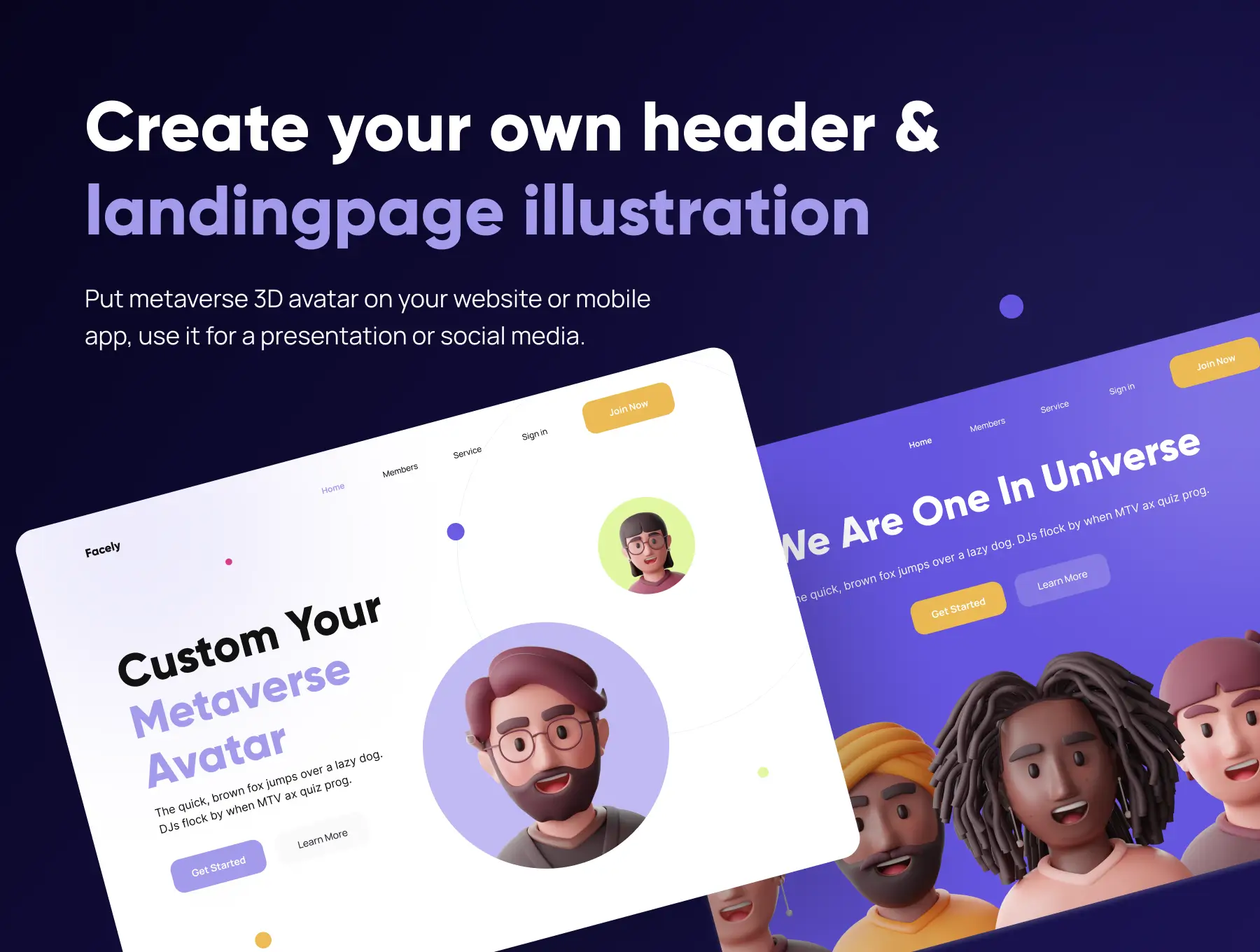 20个各种行业创意3D人物头像素材