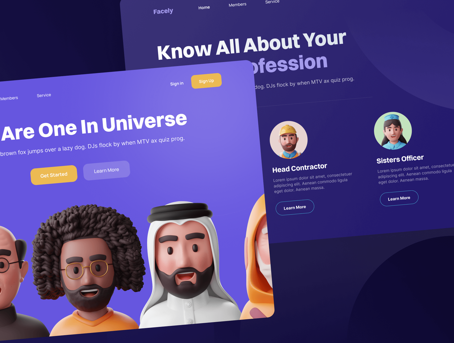 20个各种行业创意3D人物头像素材(第二波)