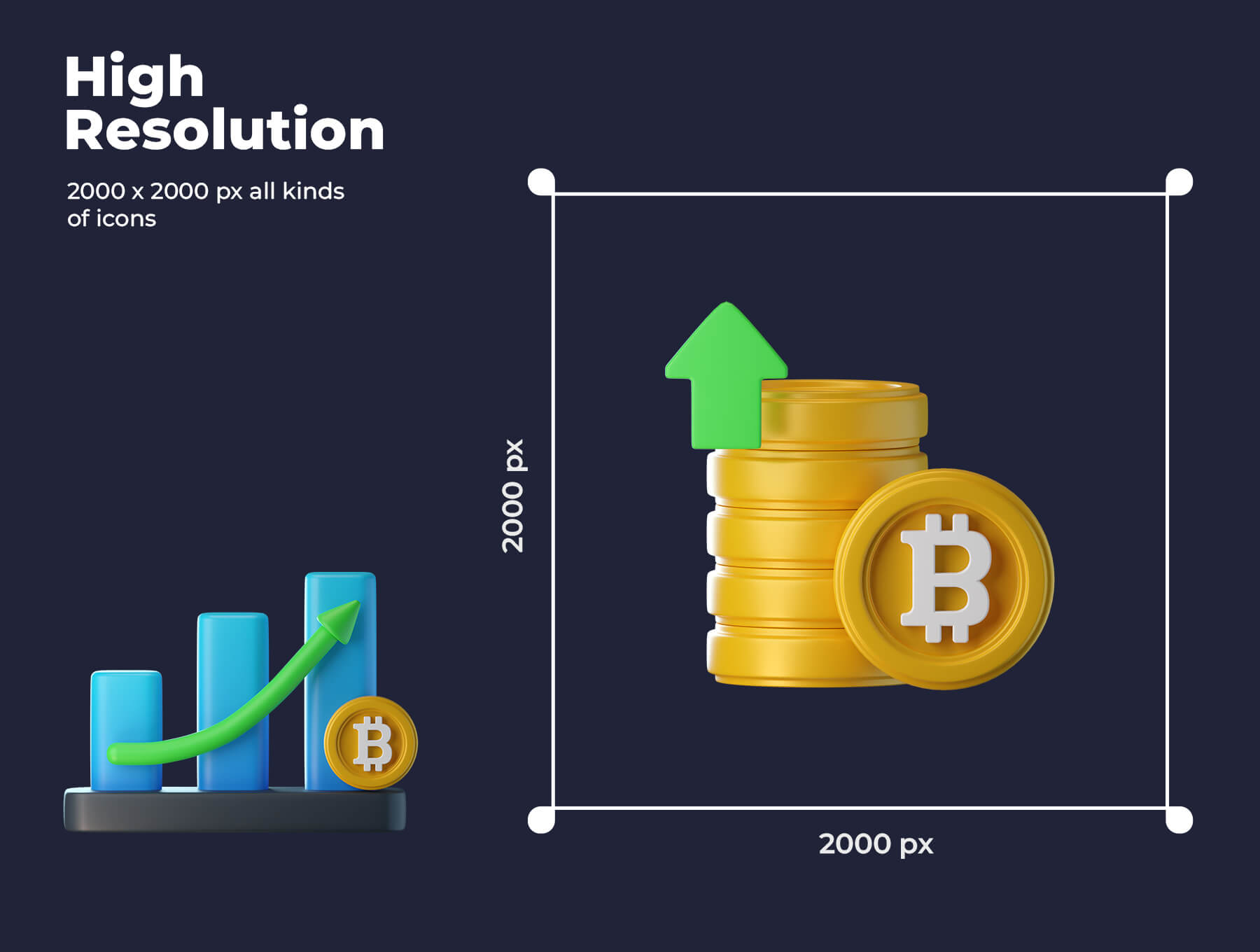 27个货币交易加密主题3D图标模型