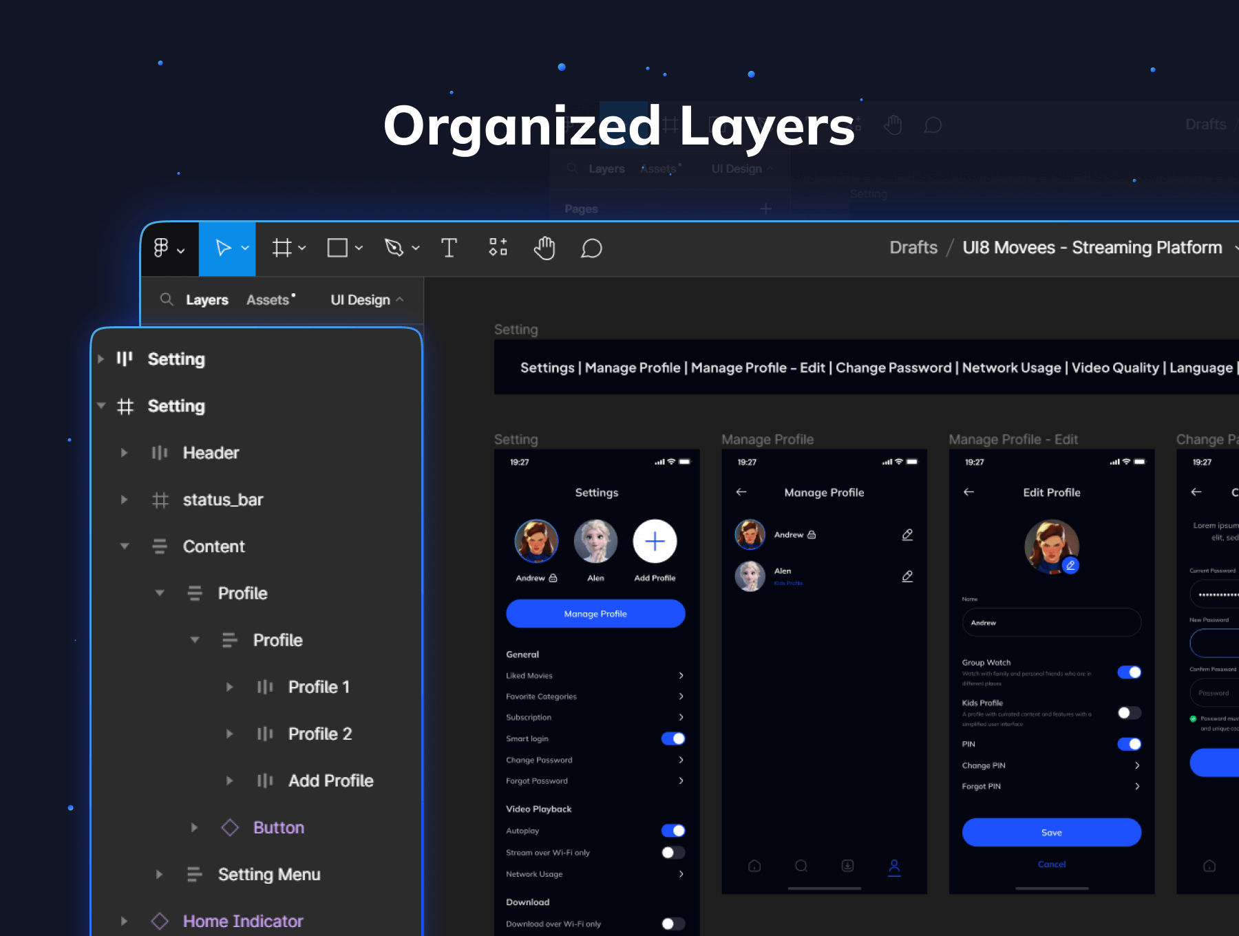 90个深色电影自媒体APP UI界面素材包