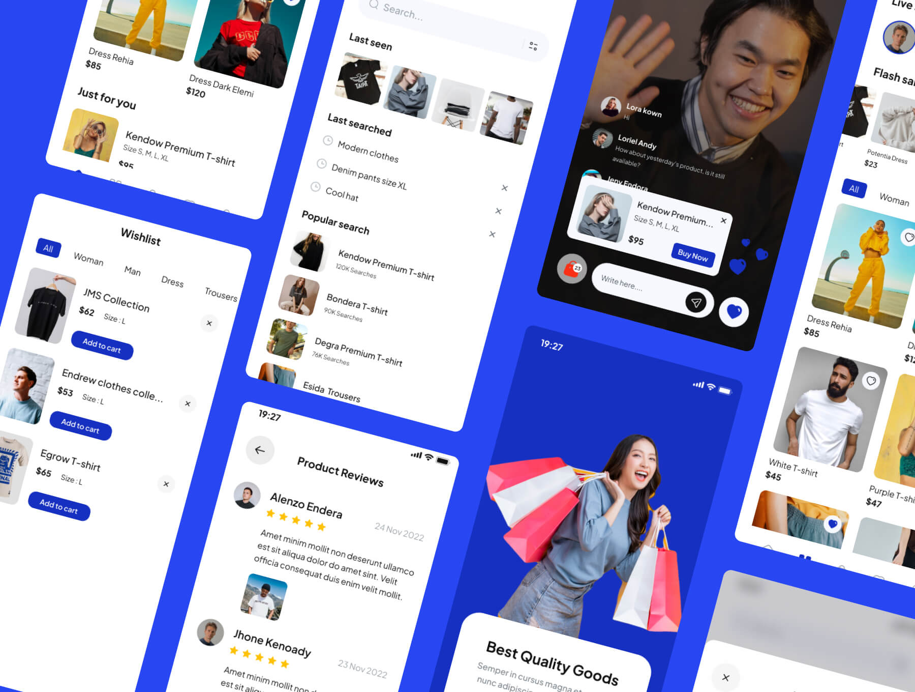 45个蓝色高端电子商务商城APP UI界面素材包（Figma）