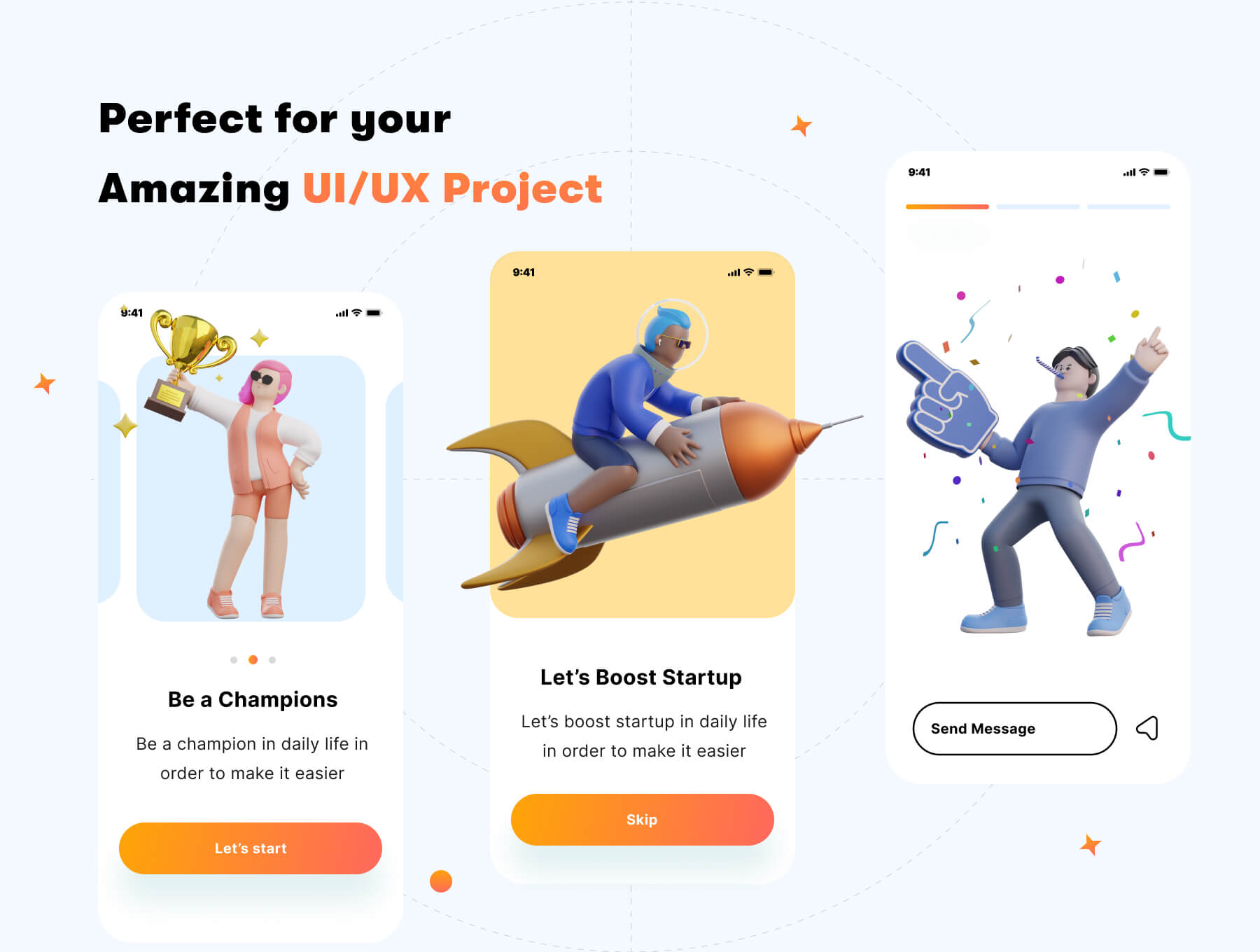 25个可用于网页APP和PPT设计的3D人物角色素材包（Blender）