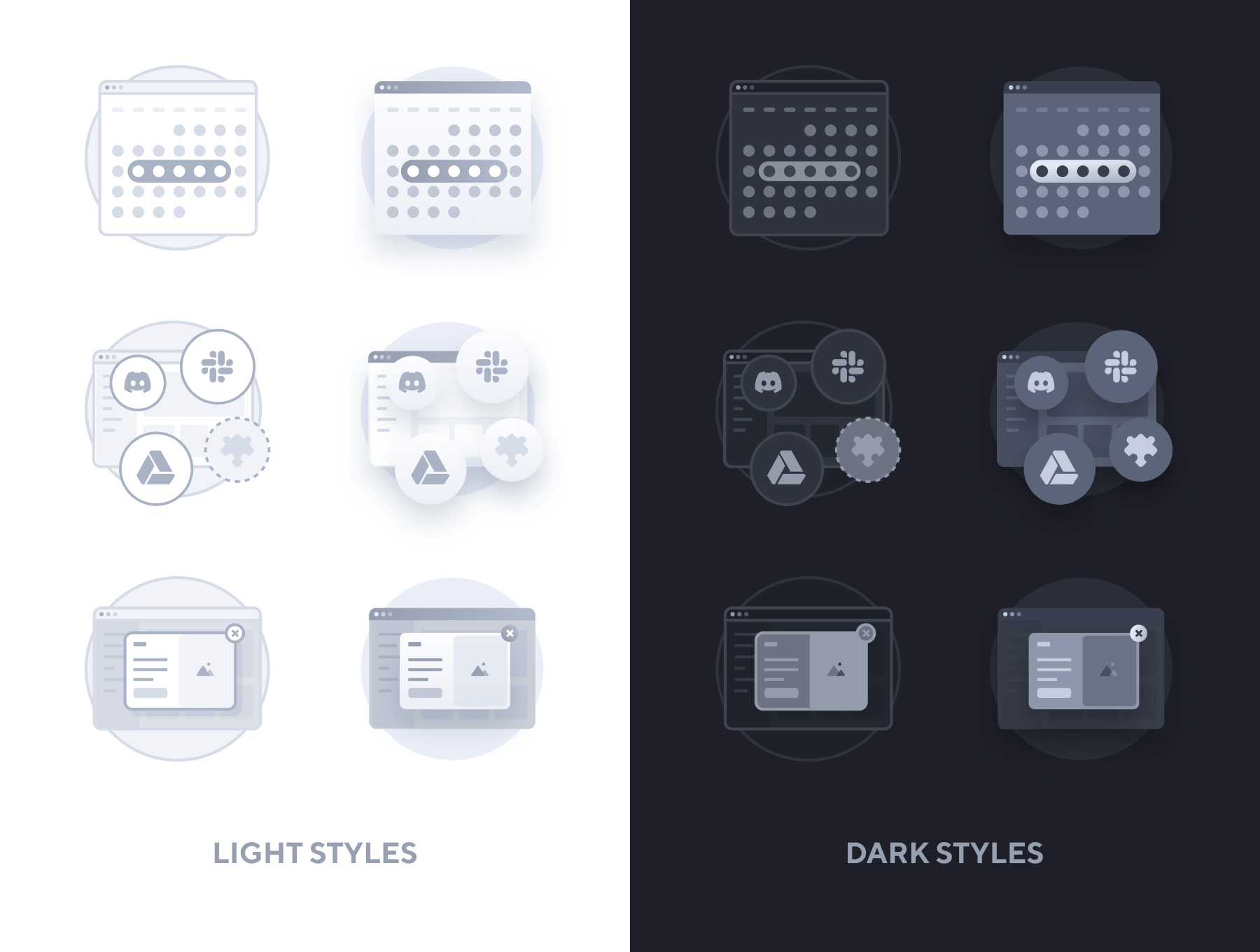 85个风格独特的中性灰空状态占位符图标素材包