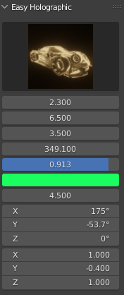 模型全息投影视觉特效Blender插件 Easy Holographic Addon V1