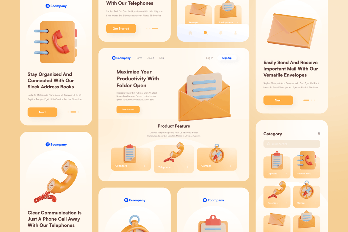 一套用途广泛的营销3D立体ICON素材包