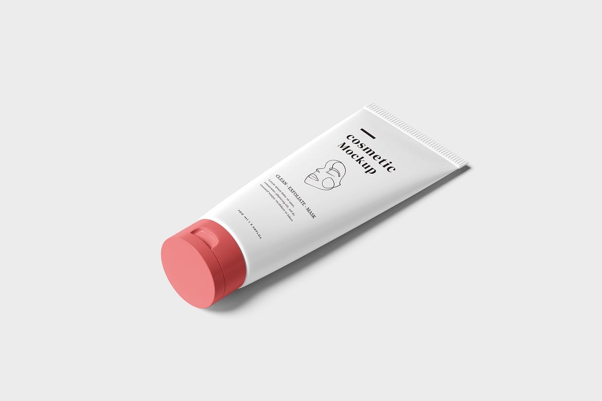 一套简洁干净的化妆品包装设计VI样机PSD素材