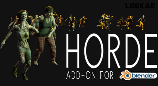 3D人物角色集群模拟Blender插件:Horde Crowd System Tools V1