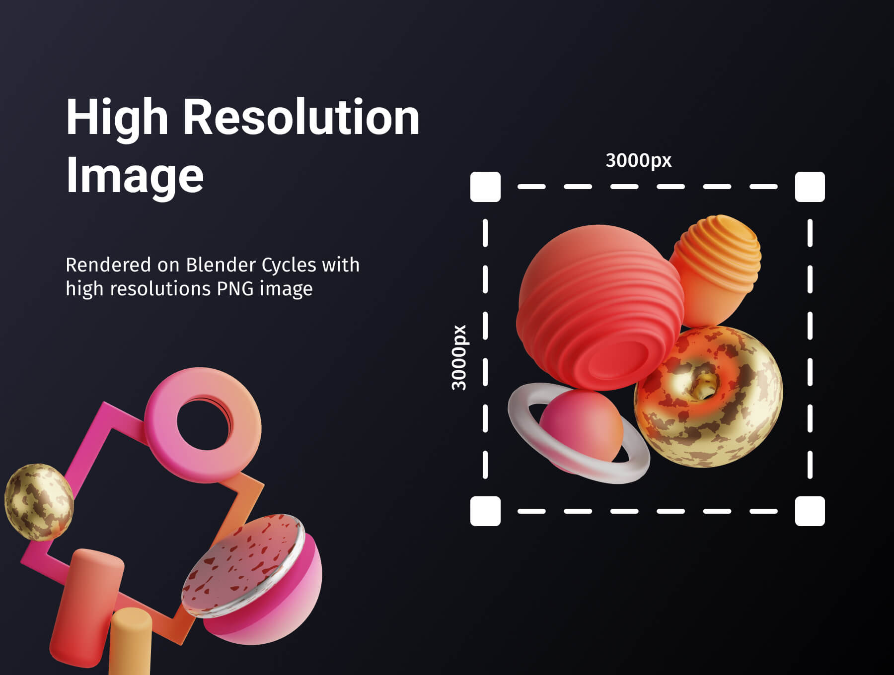 20个漂亮抽象的3D图形元素素材包