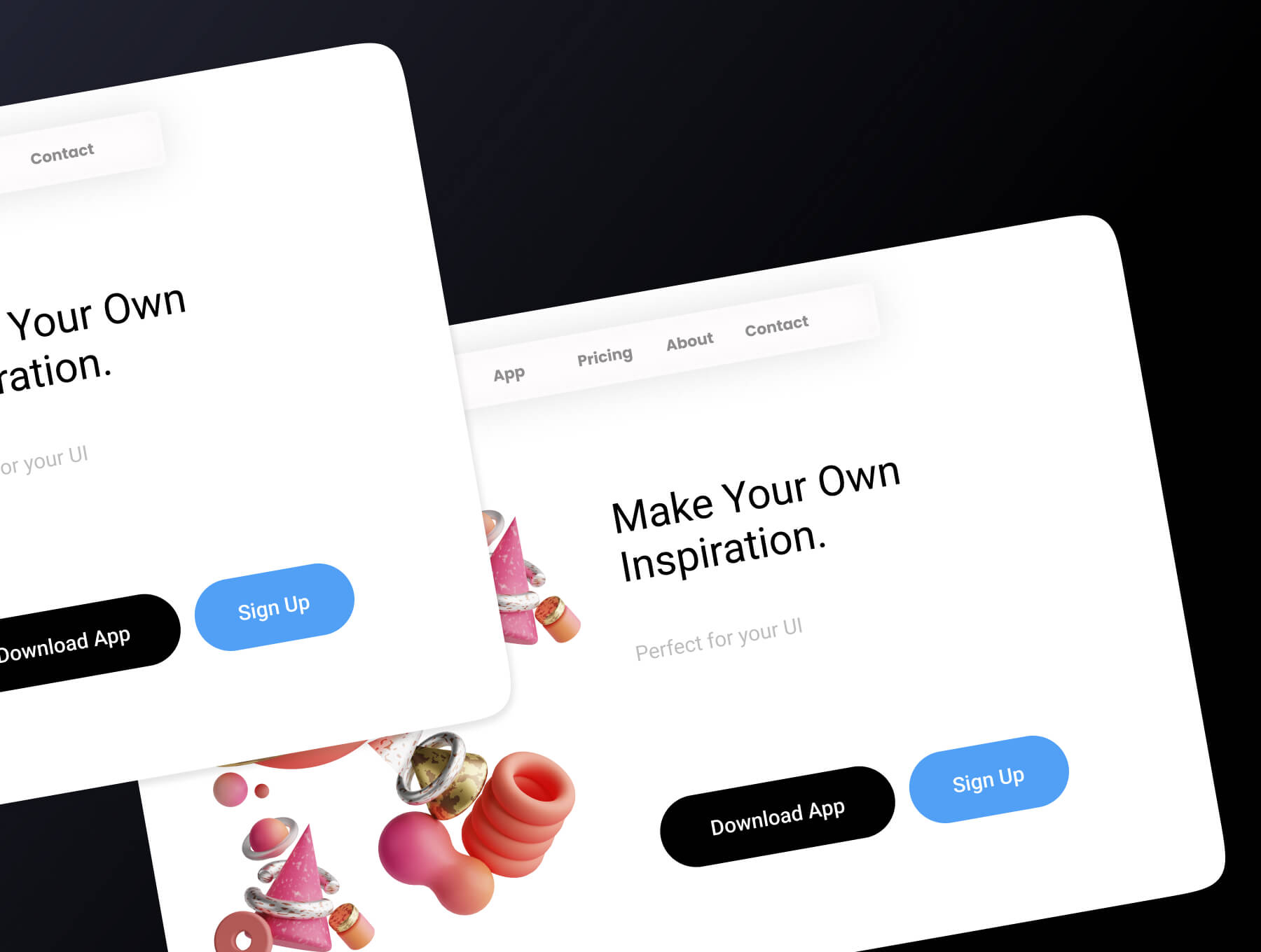20个漂亮抽象的3D图形元素素材包