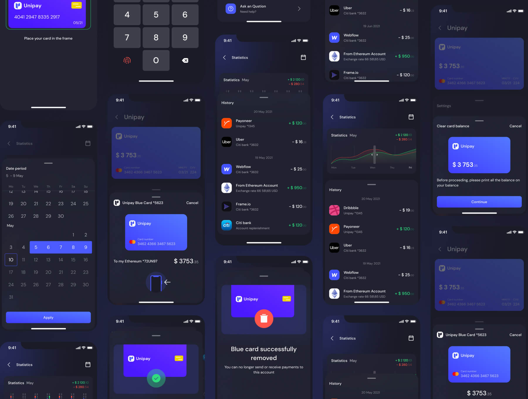 200个风格简洁的紫色钱包APP UI Kit界面素材包