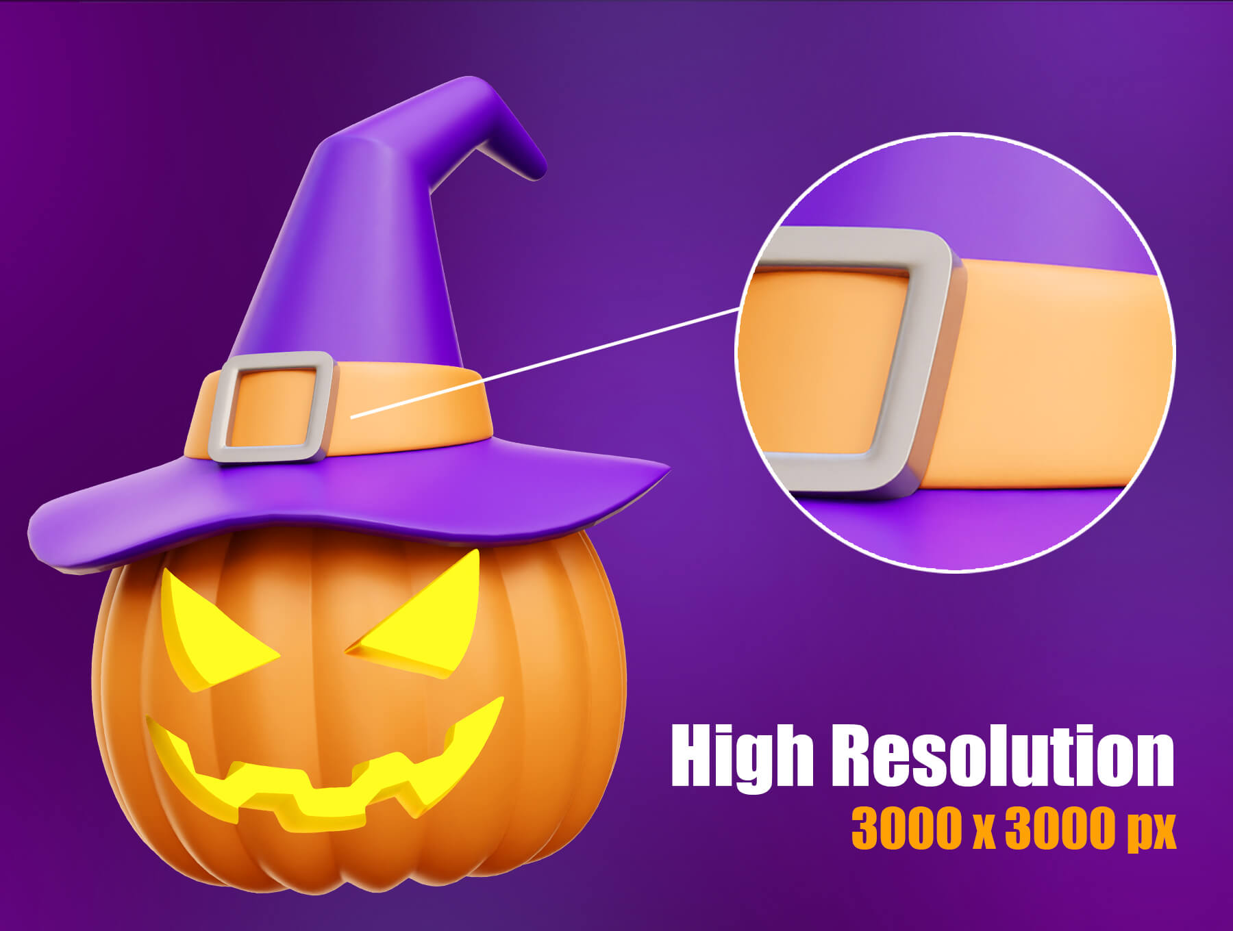 25个万圣节主题3D插图图标素材