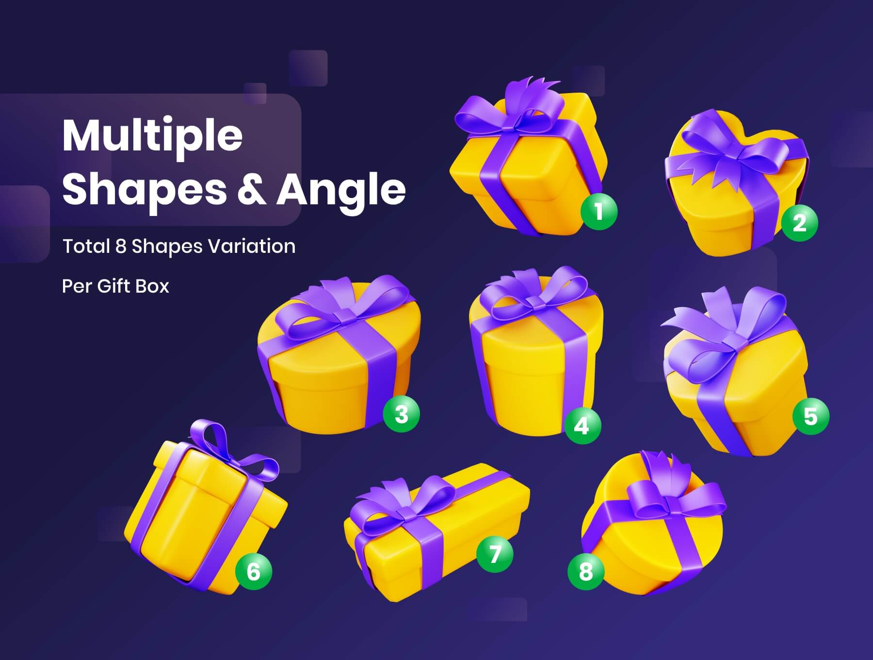 70个设计高端的3D礼盒图标素材包