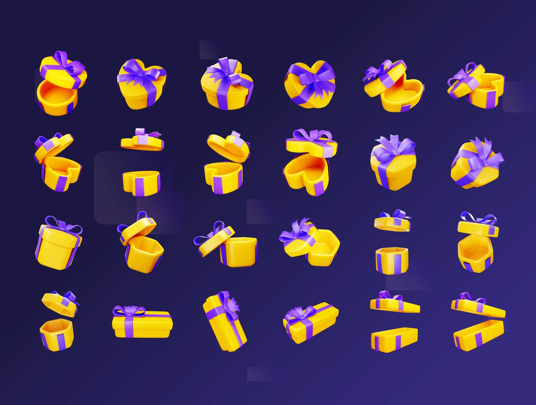 70个设计高端的3D礼盒图标素材包