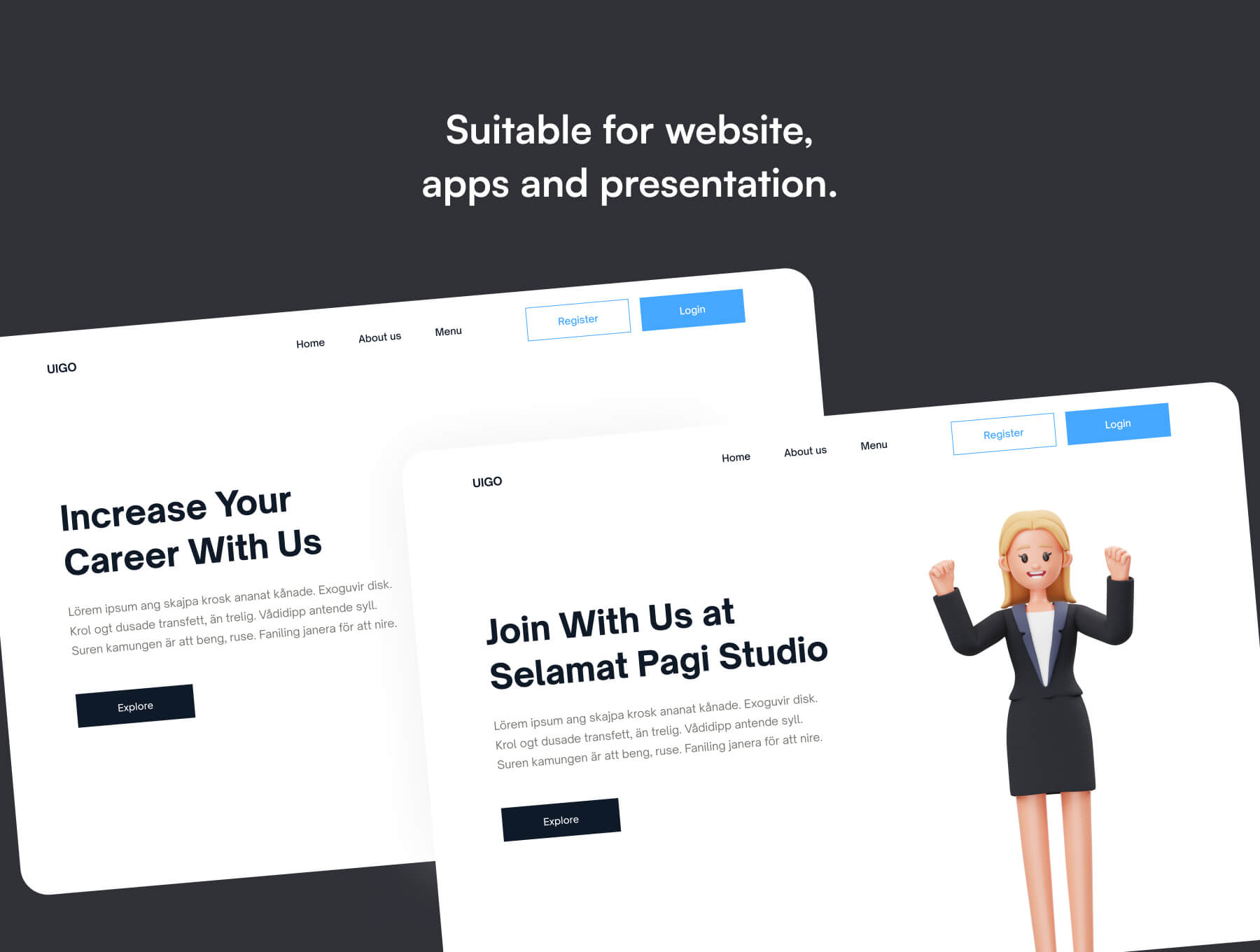 20个现成的女商人3D角色素材