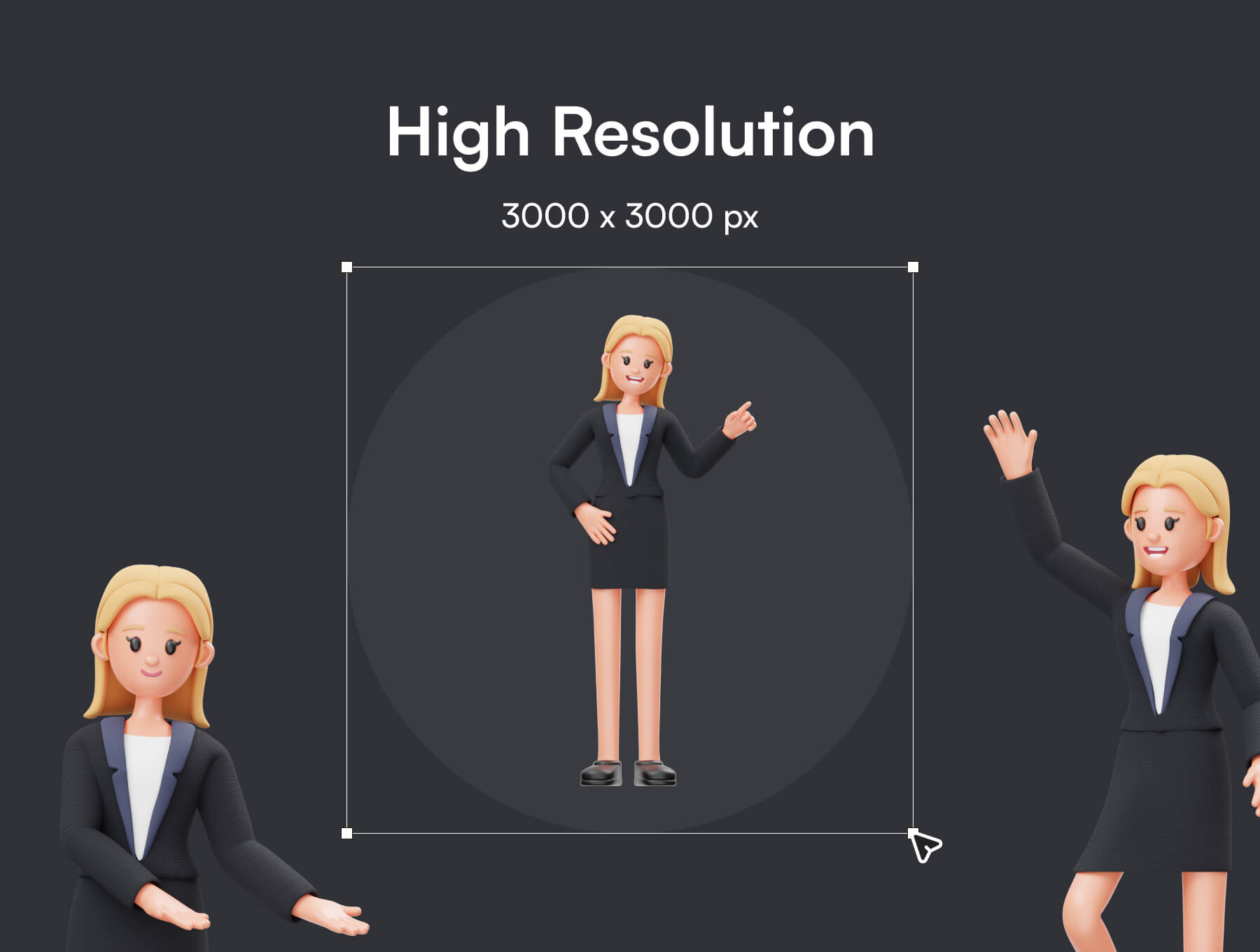 20个现成的女商人3D角色素材