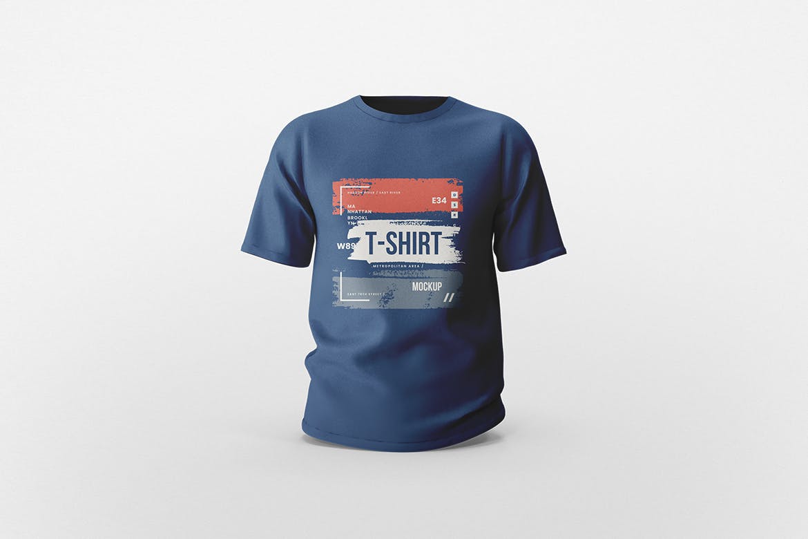 一套细节丰富的T恤实物PSD样机素材