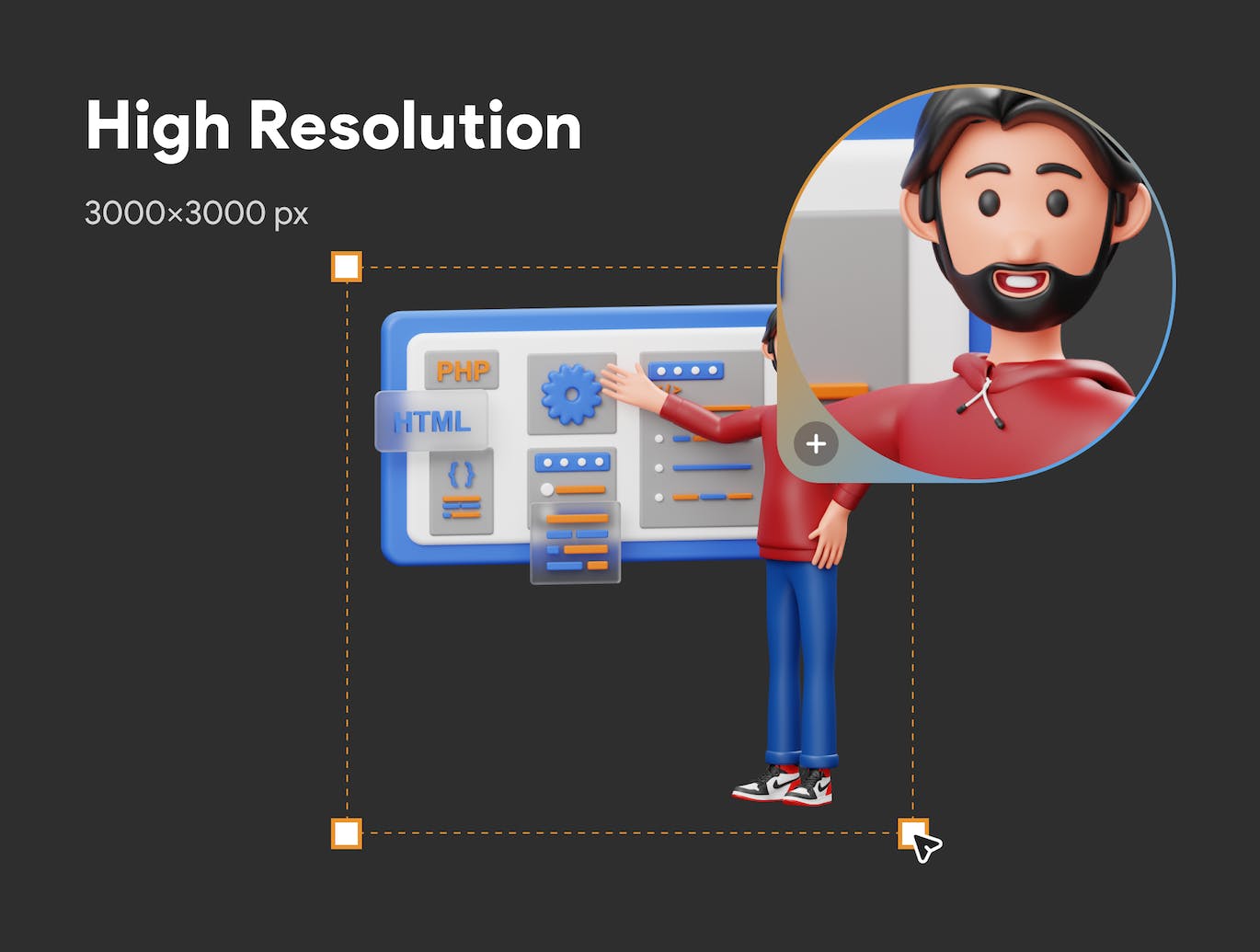 10个开发者3D角色插画素材包（PNG,Blend,OBJ,FBX）