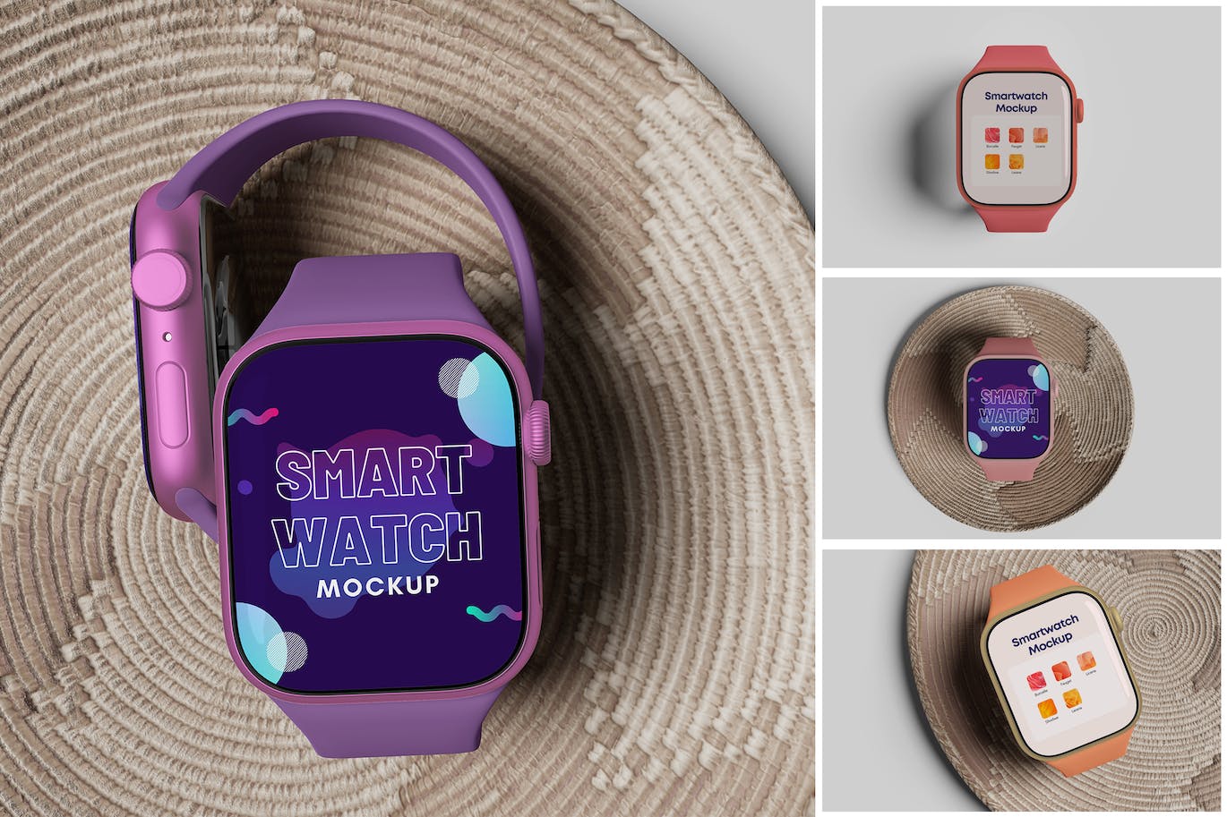 适用于各种智能手表的UI样机PSD素材