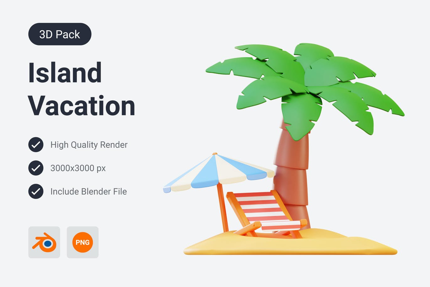 海岛度假主题3D图片模型素材（Blend）