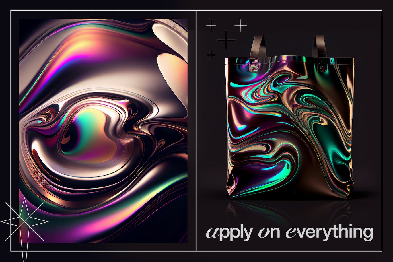 40个色彩绚丽的液态金属纹理图片素材包