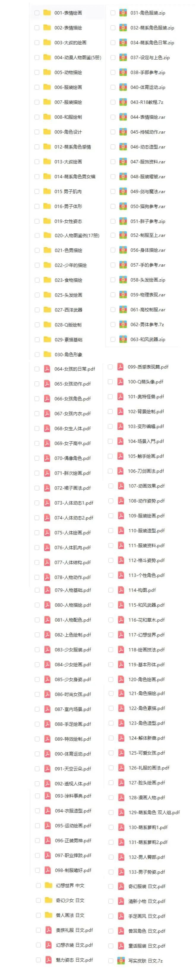 这些分好类的宝藏绘画临摹线稿素材真是插画师的福音!