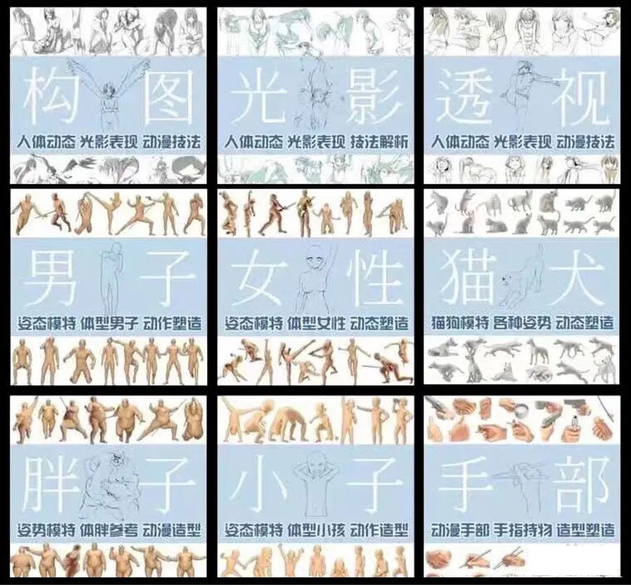 这些分好类的宝藏绘画临摹线稿素材真是插画师的福音!