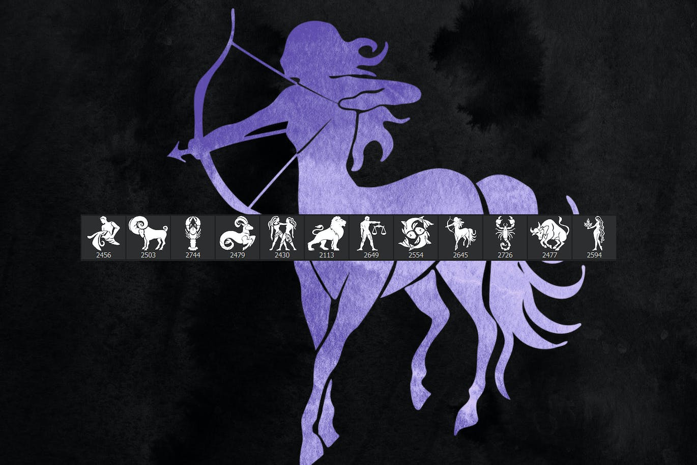 12星座主题PS笔刷素材