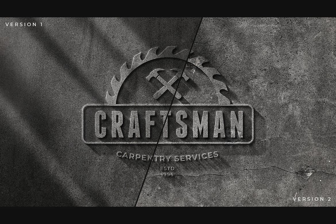 细节逼真的混凝土石材纹理文字效果PS样式素材包