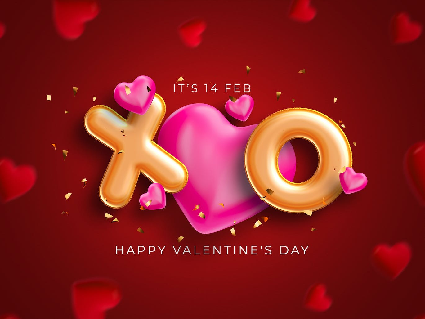 18个充满爱心的情人节3D文字效果PS样式