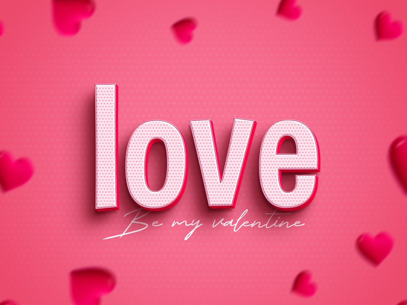 18个充满爱心的情人节3D文字效果PS样式