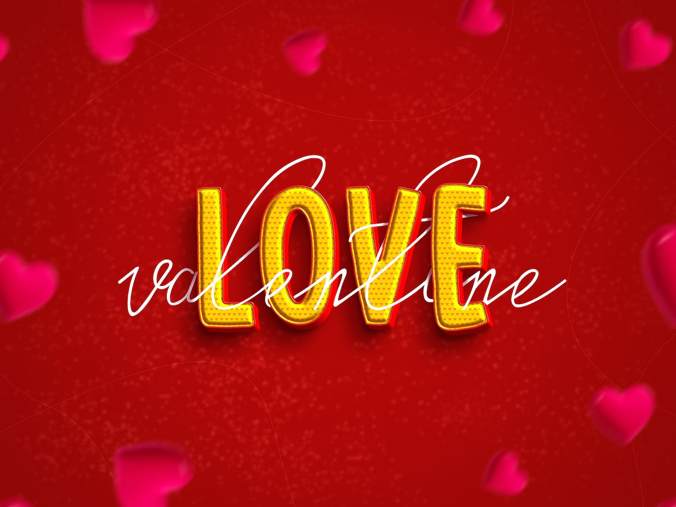 18个充满爱心的情人节3D文字效果PS样式