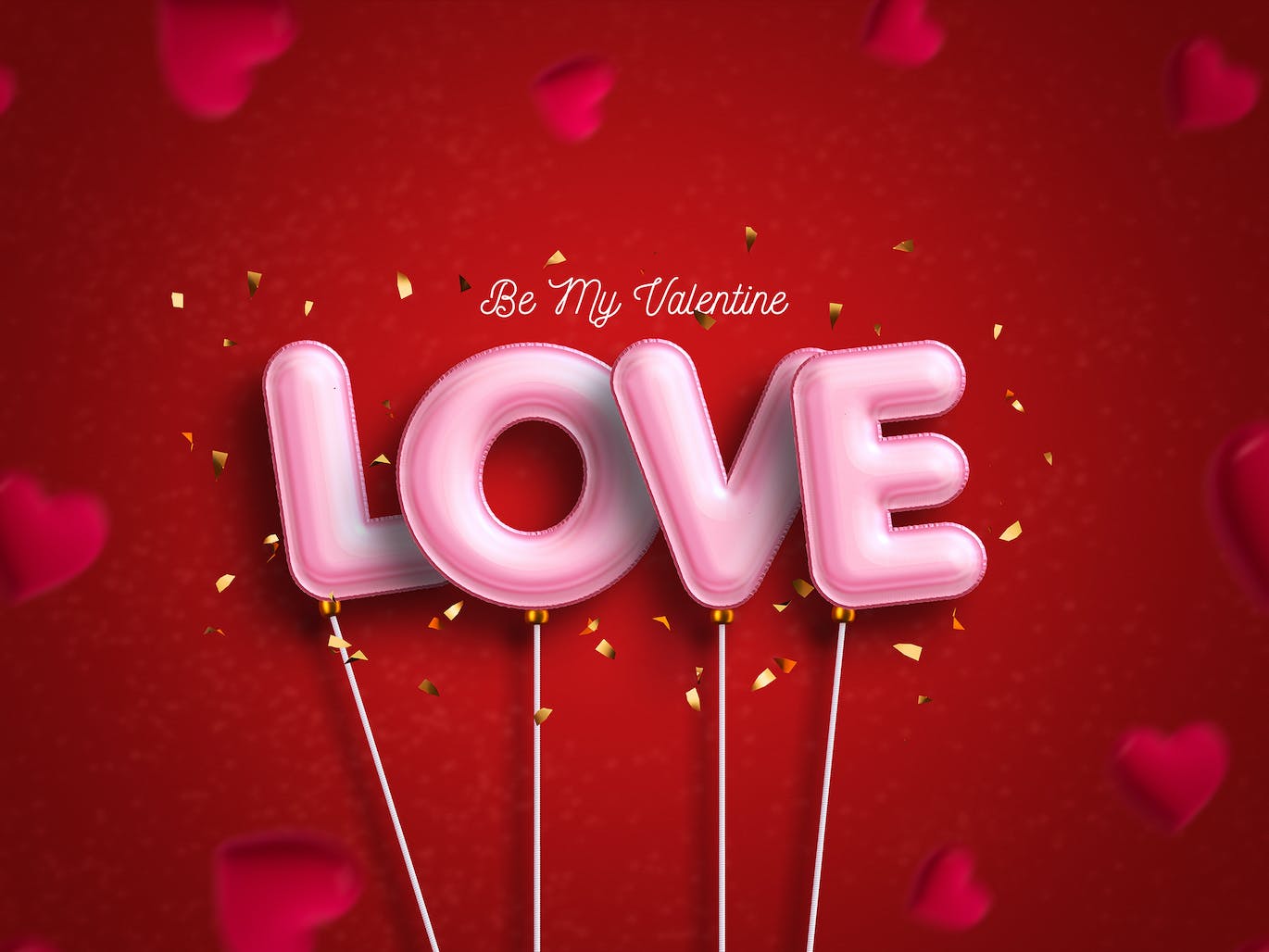 18个充满爱心的情人节3D文字效果PS样式