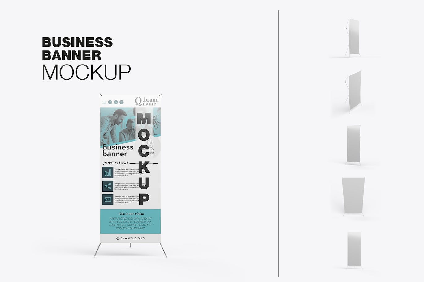 不同角度易拉宝X展架广告展示PSD样机素材