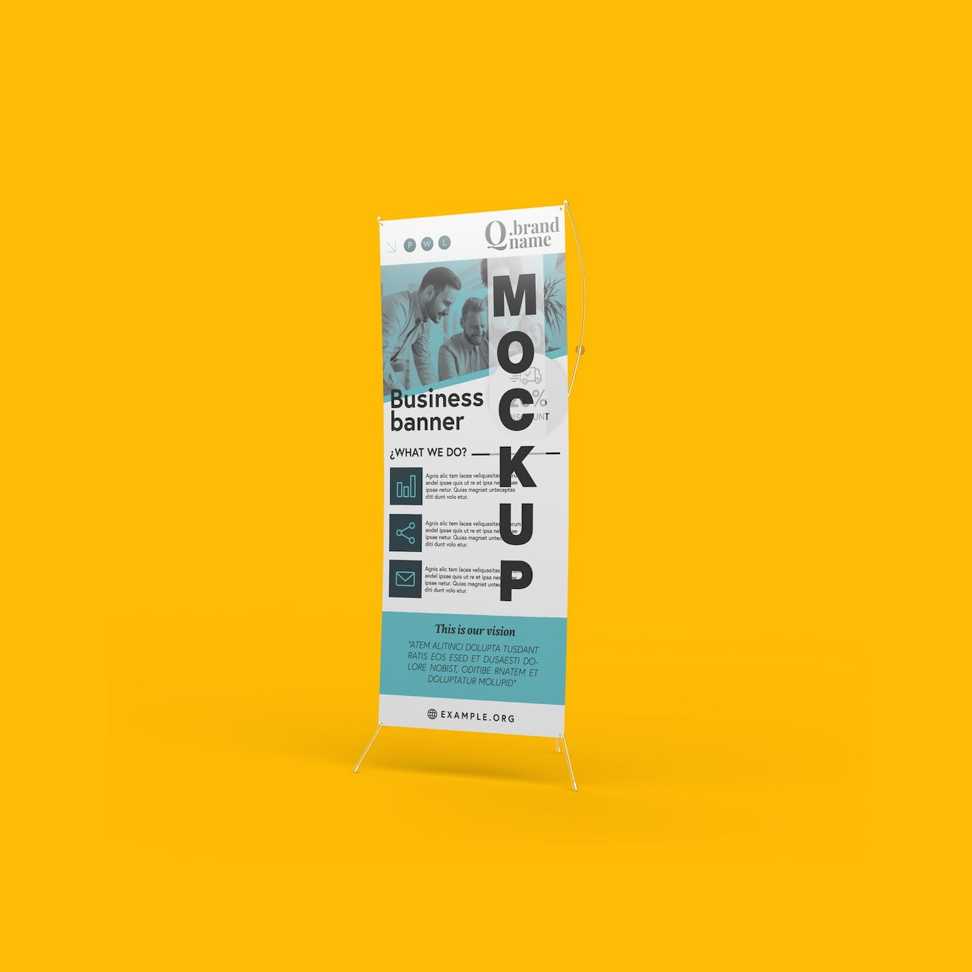 不同角度易拉宝X展架广告展示PSD样机素材