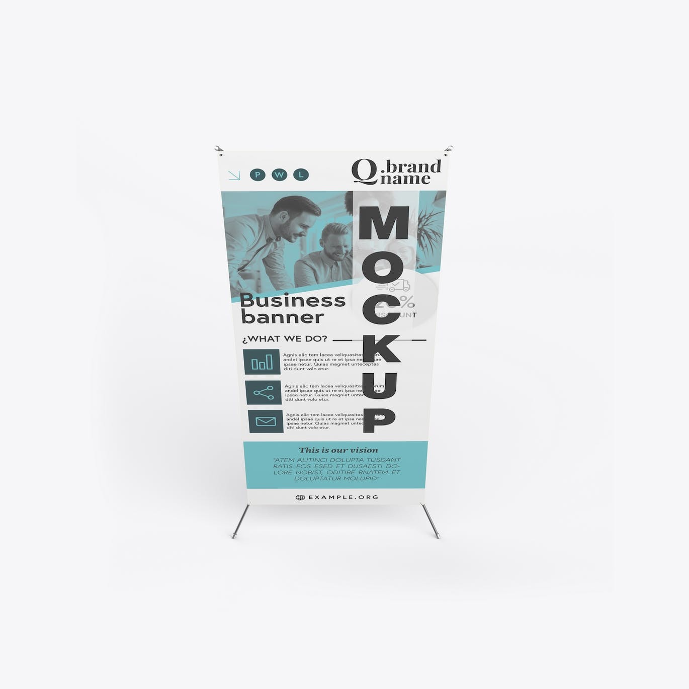 不同角度易拉宝X展架广告展示PSD样机素材