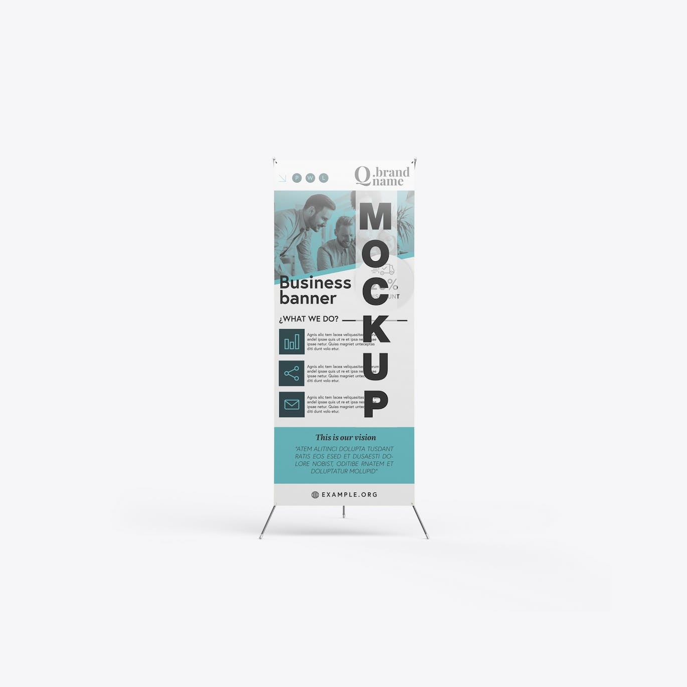 不同角度易拉宝X展架广告展示PSD样机素材