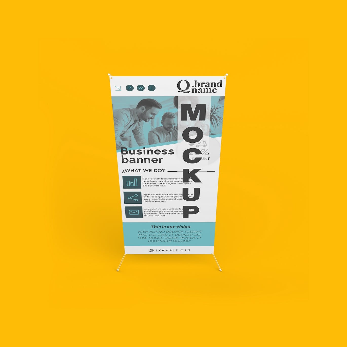 不同角度易拉宝X展架广告展示PSD样机素材