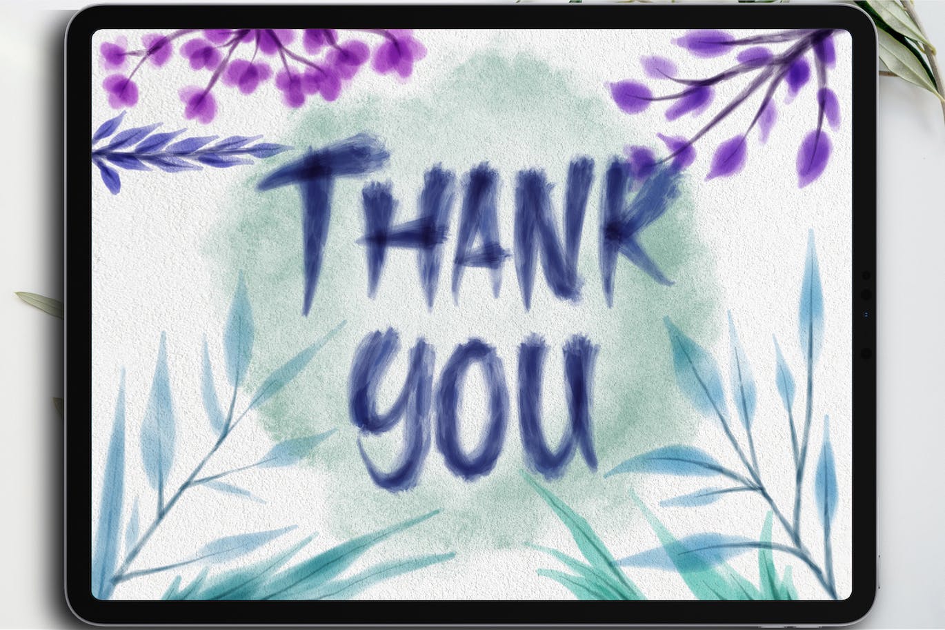 笔触柔和的水彩纹理Procreate笔刷素材