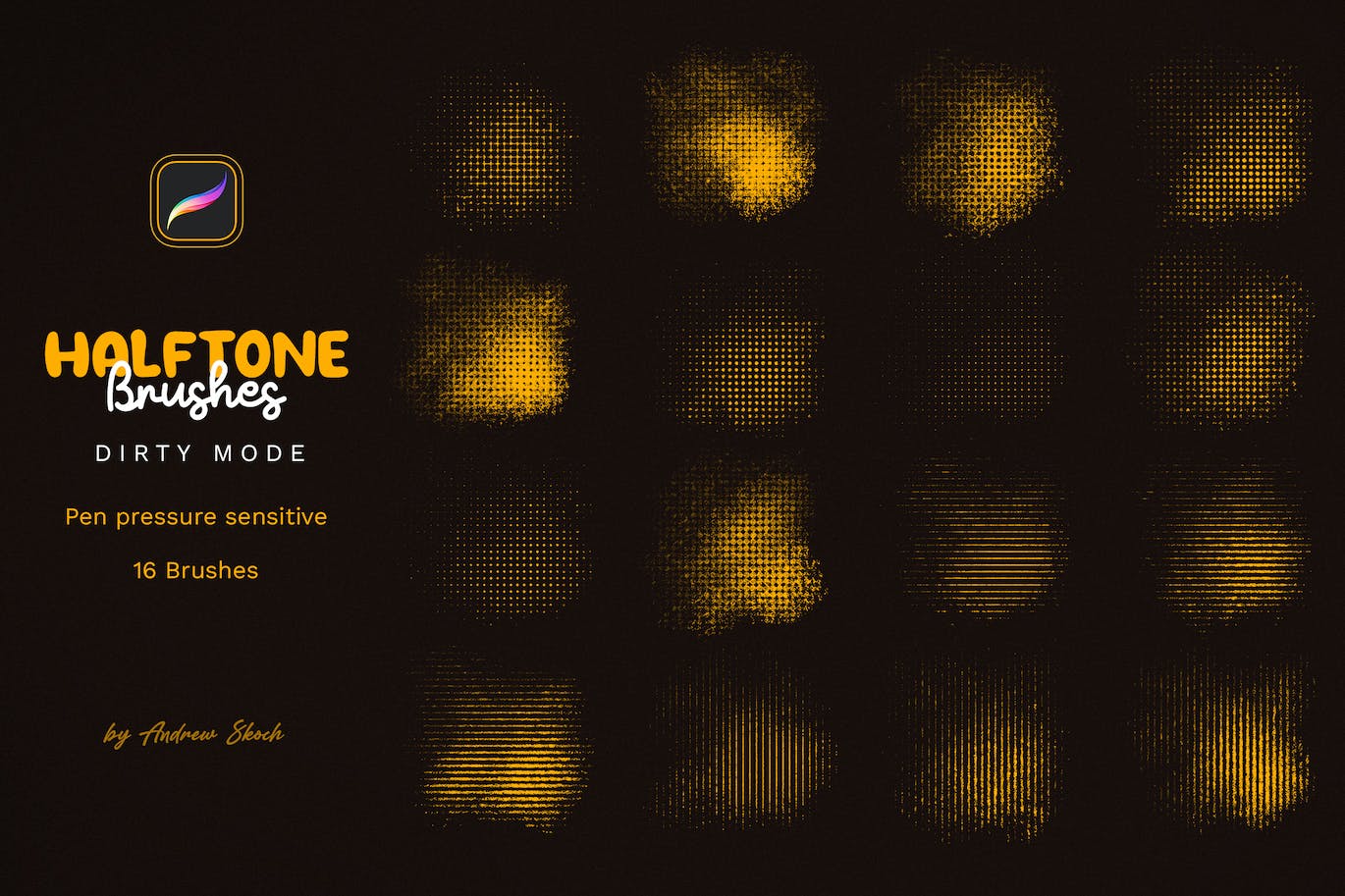 让你设计事半功倍的半色调Procreate笔刷素材