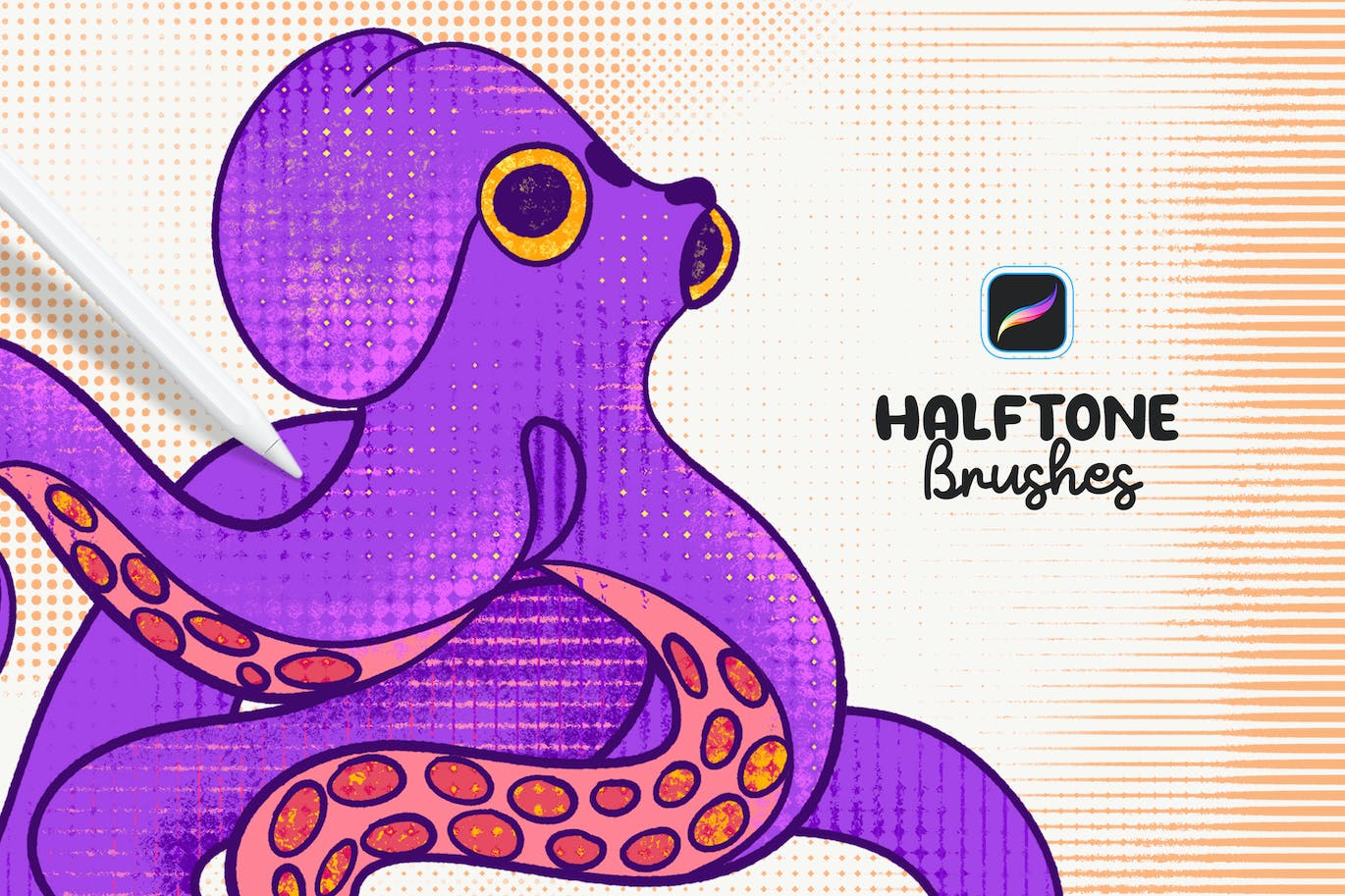 让你设计事半功倍的半色调Procreate笔刷素材