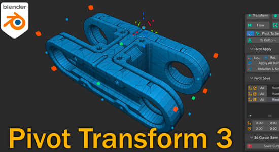三维模型中心点变换移动Blender插件 Pivot Transform V3.0