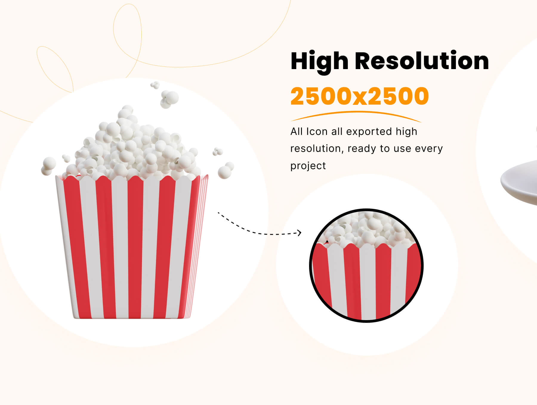 24个逼真可爱的食物饮料3D图标素材