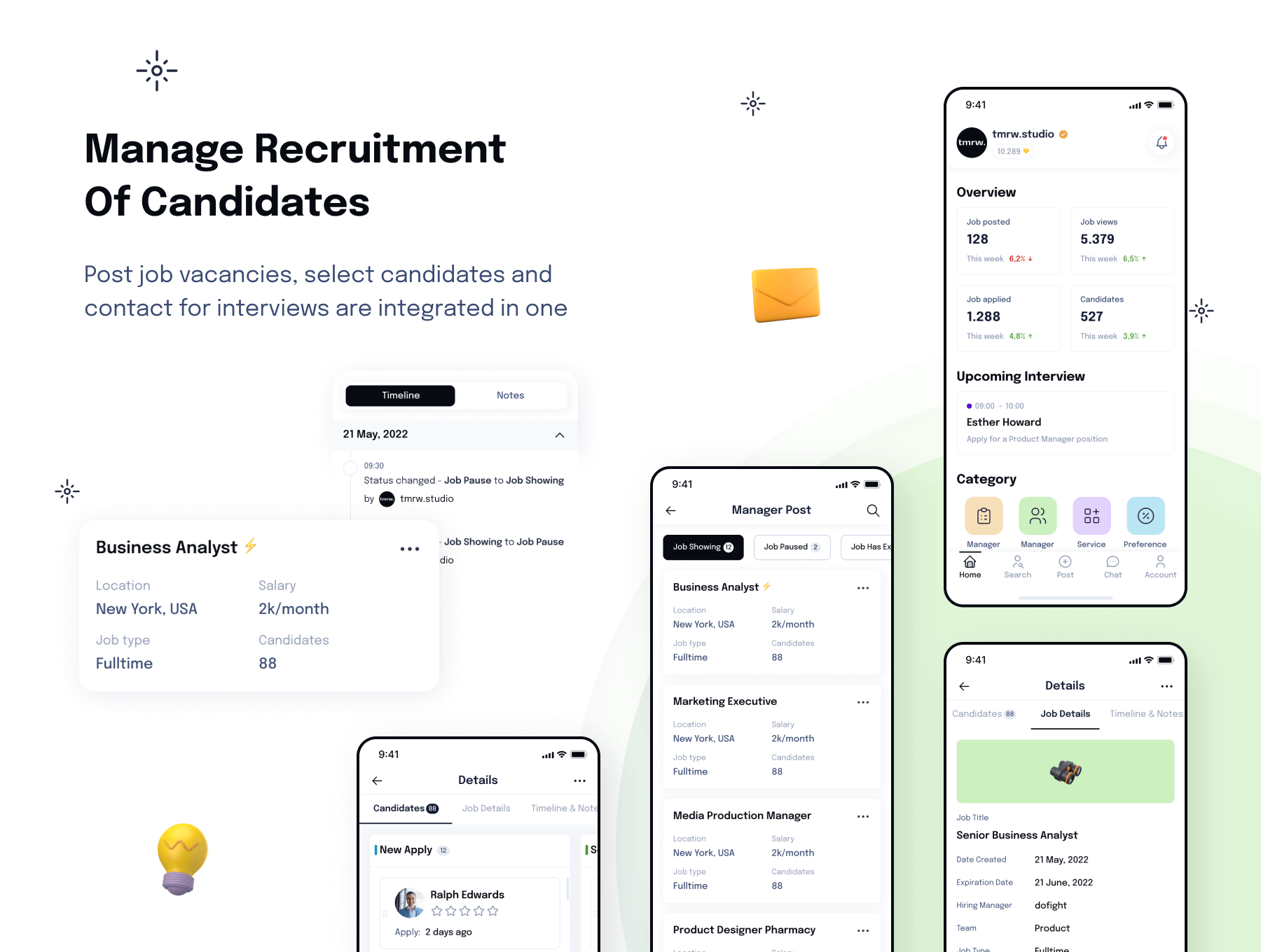 150个设计简洁精美的找工作求职应聘APP UI界面素材包