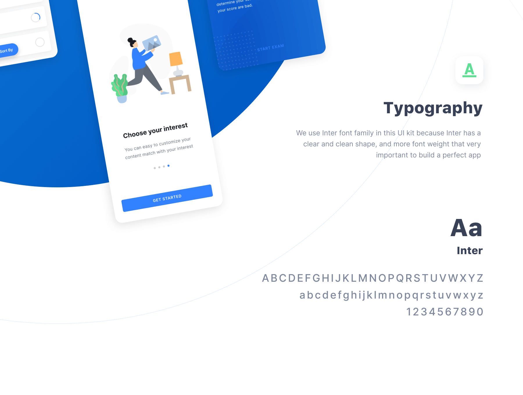 蓝色在线教育课程在线学习手机APP UI界面素材包