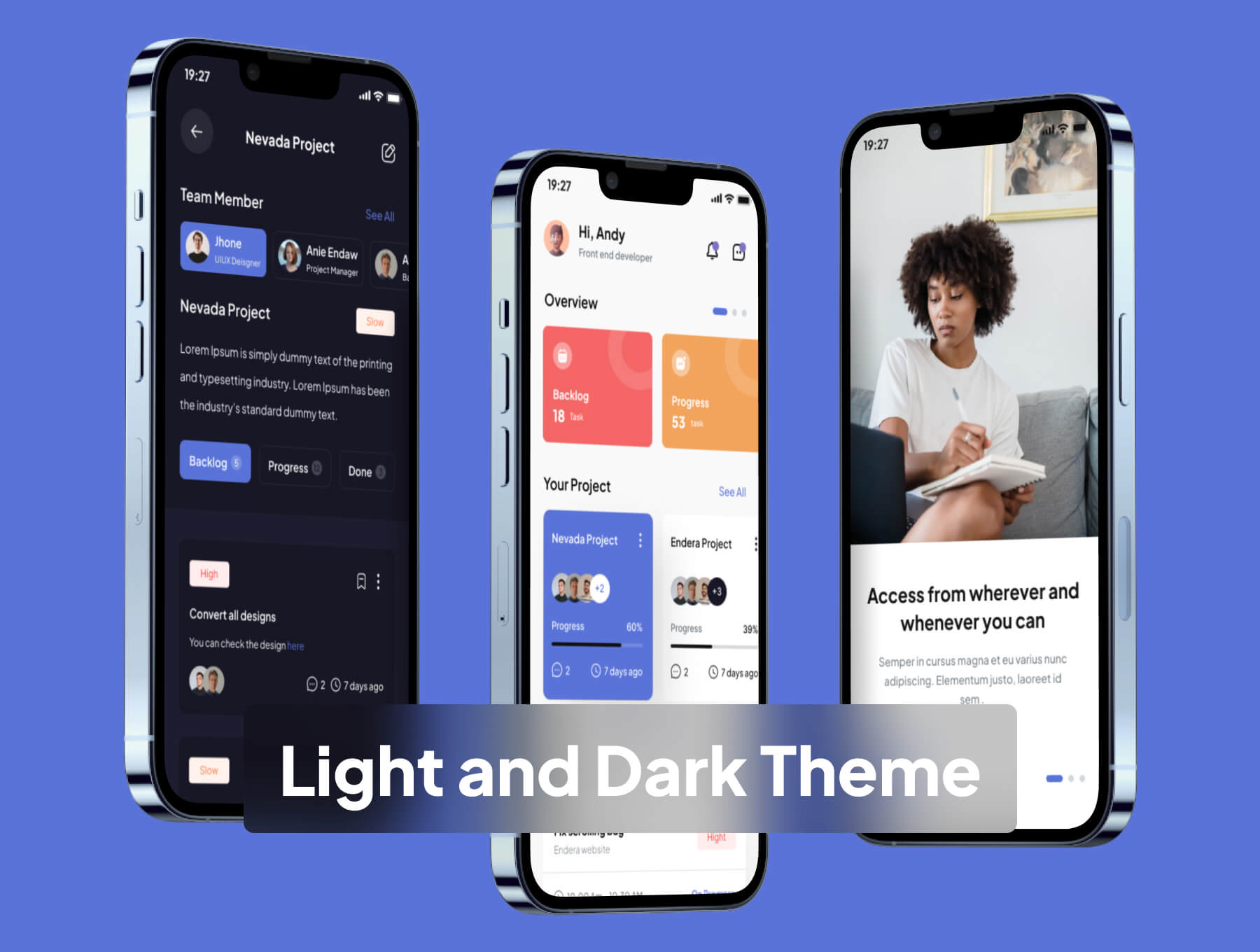 80个蓝色任务管理时间安排APP UI界面素材包