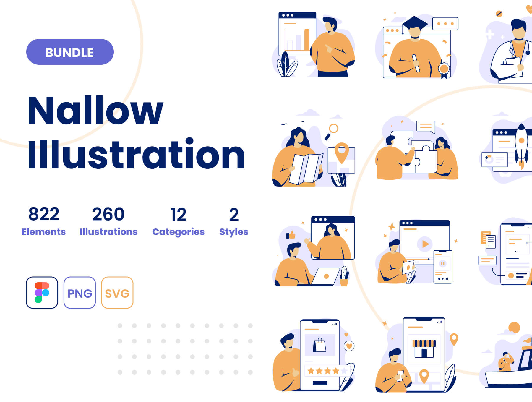 260个不同主题扁平矢量插画素材包（Figma、PNG）