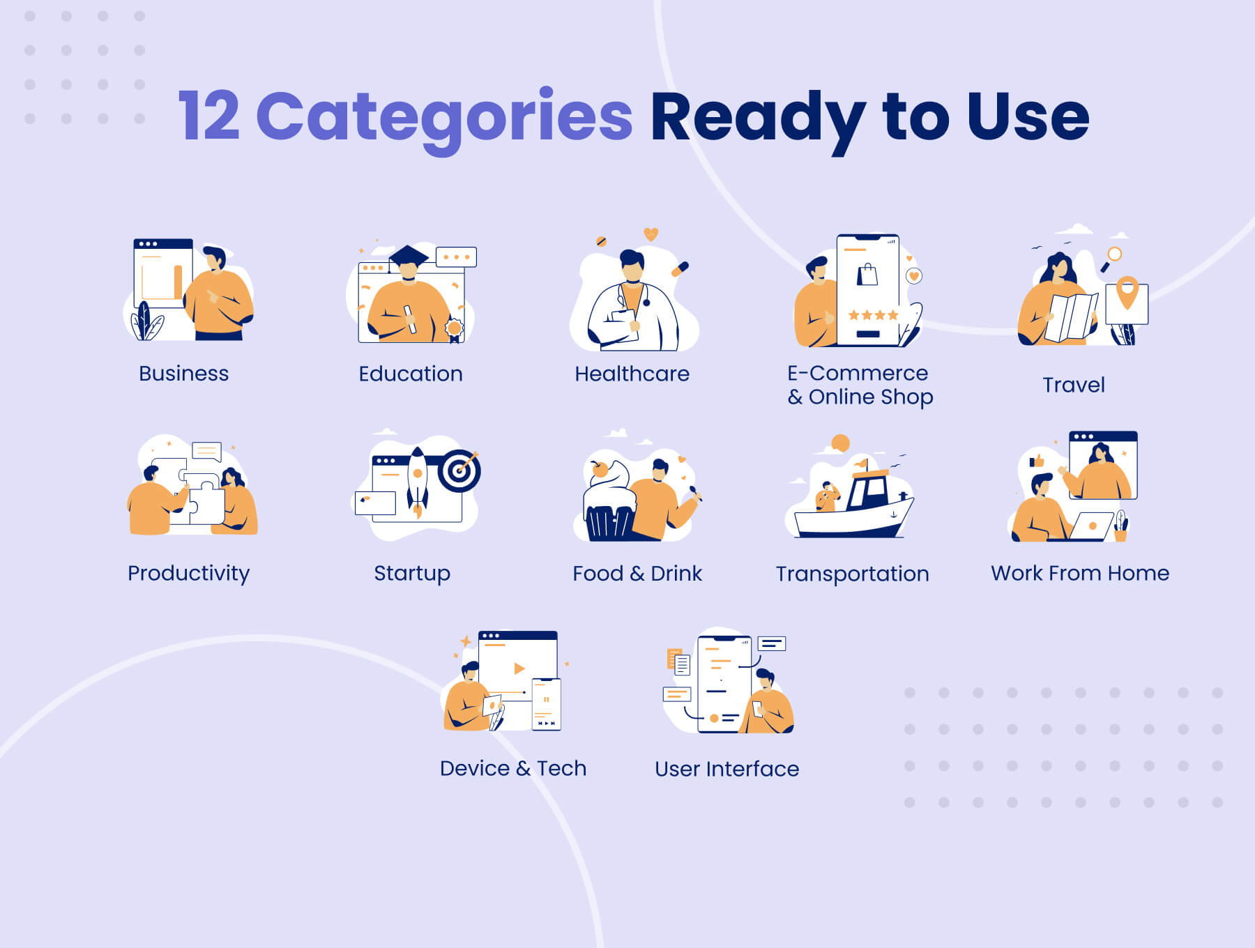 260个不同主题扁平矢量插画素材包(Figma、PNG)