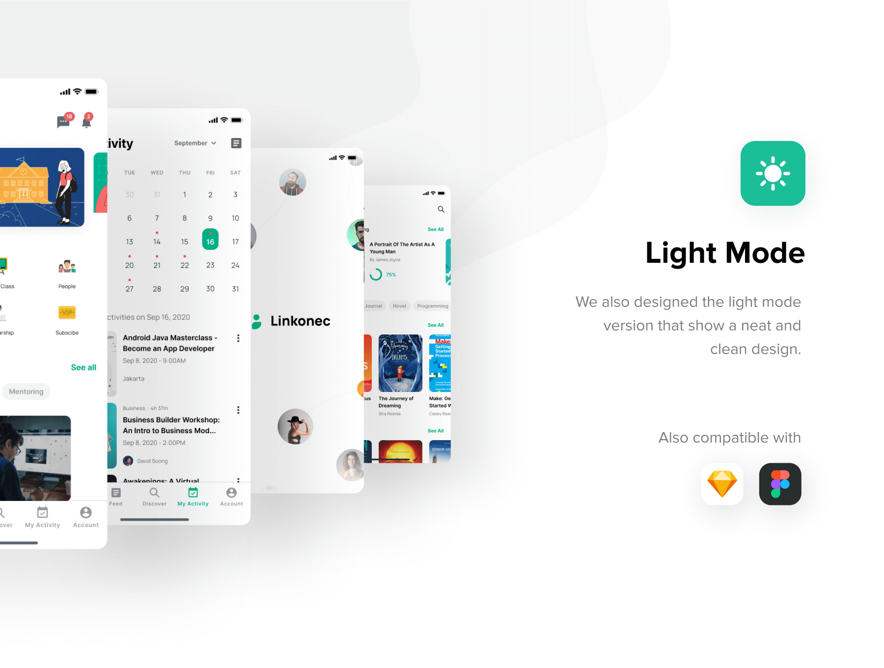 180个绿色清新的在线学习在线课堂APP UI界面素材包